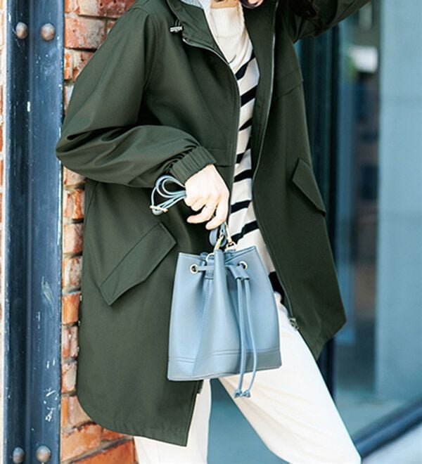 BELLUNA（ベルーナ）の「はっ水加工ボンディング素材ロング丈パーカー（ハーフコート）」｜詳細画像