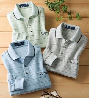 「【３色組】＜カルビア＞らく開き設計の爽やかポロシャツ（メンズポロシャツ）」｜3色組