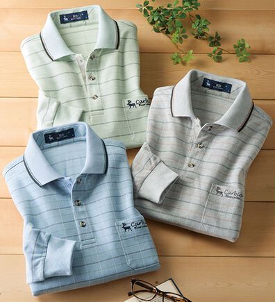 「【３色組】＜カルビア＞らく開き設計の爽やかポロシャツ（メンズポロシャツ）」
