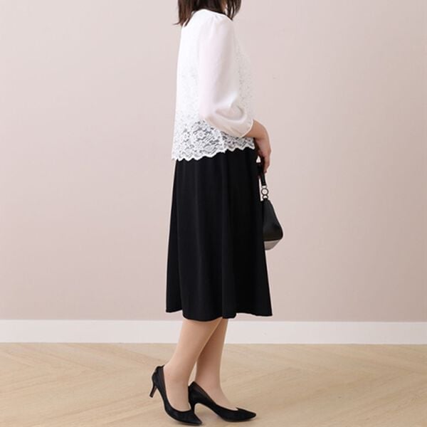 BELLUNA（ベルーナ）の「＜ＢＥＬＬＵＮＡ　ＦＯＲＭＡＬ＞レース切替デザインワンピース（その他ワンピース）」｜詳細画像