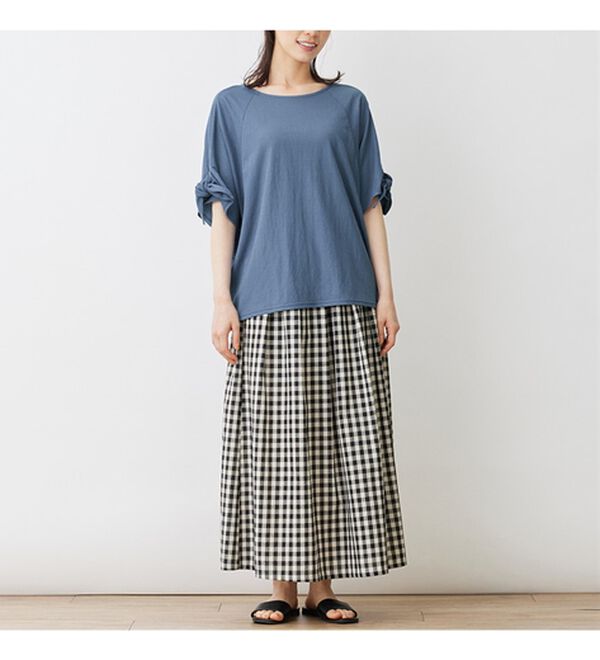 Viola e Viola（ヴィオラ エ ヴィオラ）の「ひんやり冷感袖リボントップス（カットソー）」｜詳細画像