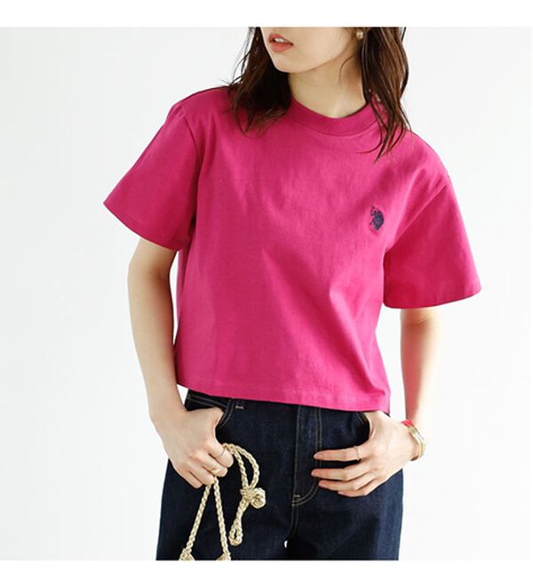 GeeRA（ジーラ）の「【Ｕ．Ｓ．　ＰＯＬＯ　ＡＳＳＮ．】ショート丈Ｔシャツ（Tシャツ）」｜詳細画像