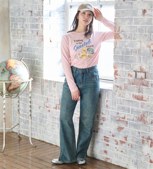 BELLUNA（ベルーナ）の「＜Ｄｉｓｎｅｙ>【プー】発砲プリント長袖Tシャツ（カットソー）」｜詳細画像