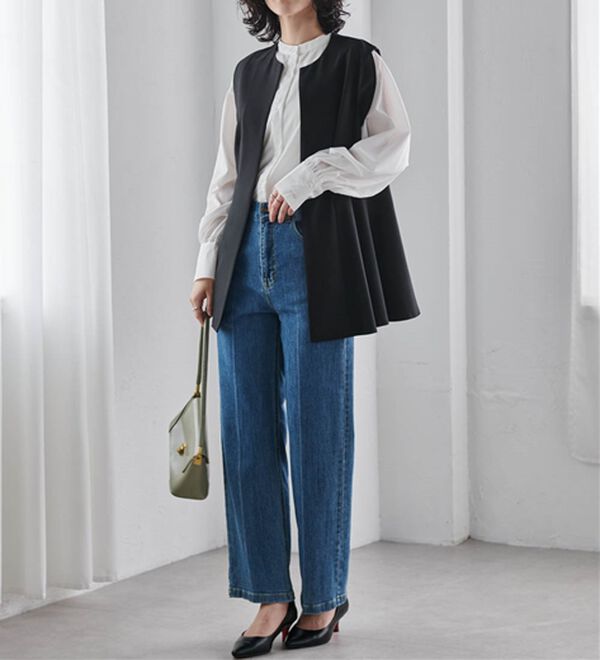 RANAN（ラナン）の「機能付！麻調素材ペプラムジレベスト（ジレ）」｜詳細画像