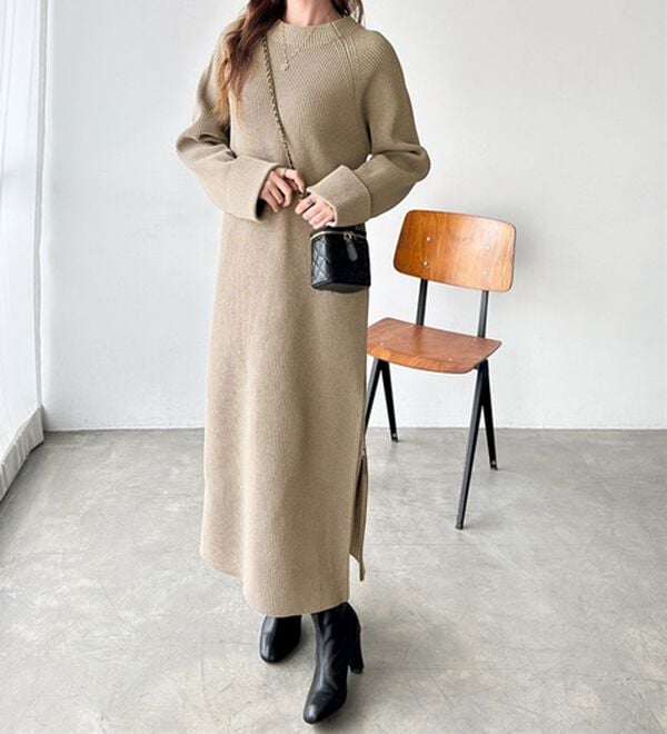 GeeRA（ジーラ）の「裾ファスナースリットニットワンピース（ニットワンピース）」｜詳細画像