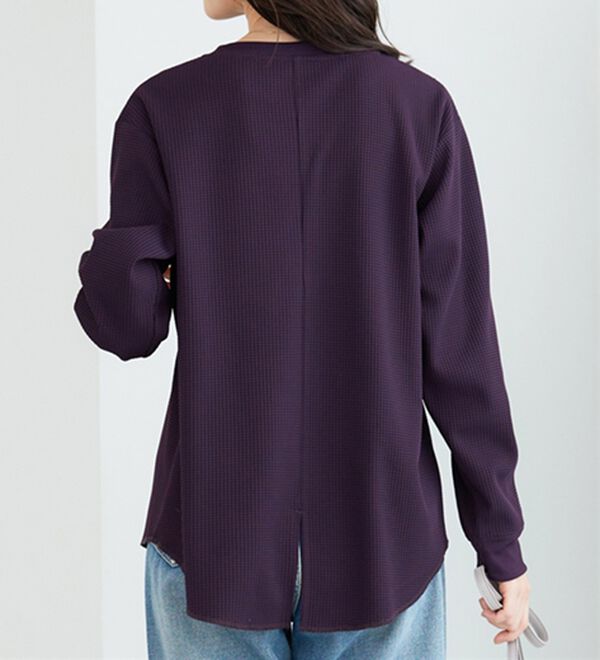 BELLUNA（ベルーナ）の「《快適Ｌａｂ．》 乾きやすい！ドライワッフルプルオーバー（カットソー）」｜詳細画像