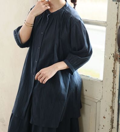 A HAPPY MARILYN（アハッピーマリリン）の「【Ｌ～６Ｌ】【風通るプレミアム】綿・楊柳七分袖はしごレースブラウス（ブラウス）」