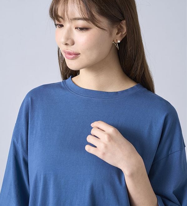 BELLUNA（ベルーナ）の「ひんやリッチコットン大人のゆったりプルオーバー（カットソー）」｜詳細画像
