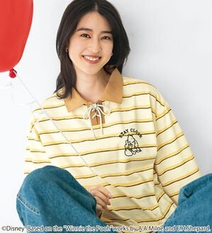 BELLUNA（ベルーナ）の「＜Ｄｉｓｎｅｙ＞【プー】刺しゅう衿付きボーダープルオーバー（カットソー）」｜詳細画像