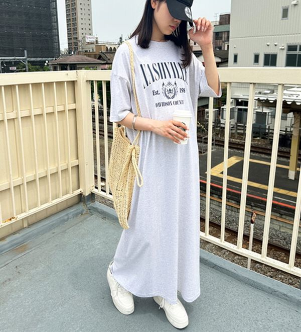 GeeRA（ジーラ）の「アソートロゴプリントＴシャツワンピース（その他ワンピース）」｜詳細画像