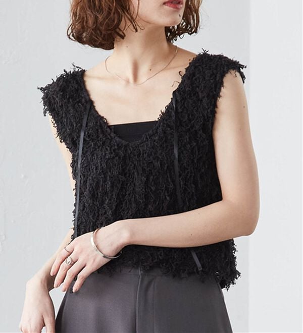 RANAN（ラナン）の「前後2WAYフリンジショートベスト（ベスト）」｜詳細画像