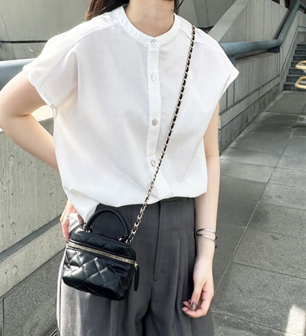 GeeRA（ジーラ）の「綿タッチフレンチスリーブブラウス（ブラウス）」｜詳細画像