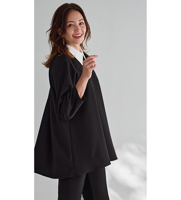 BELLUNA（ベルーナ）の「色褪せにくい黒！バイカラーブラウス（セットアップ）」｜詳細画像