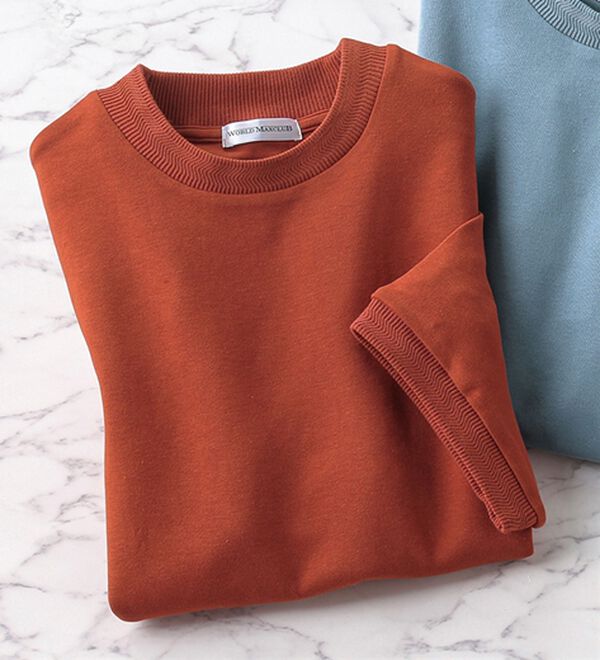 「こだわりデザインジャカードＴシャツ（メンズＴシャツ）」｜テラコッタ