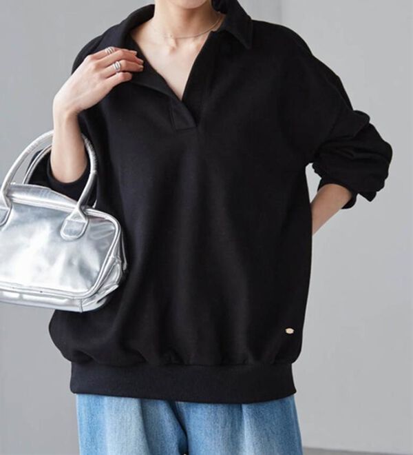 あったか裏起毛衿付きオーバーサイズスウェット - ベルーナ【公式】