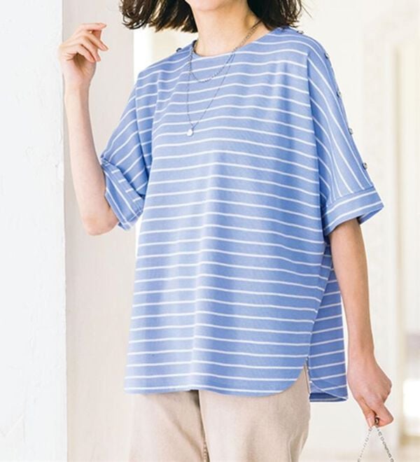 ルフラン（ルフラン）の「【３色組】サカリバ肩釦プルオーバー（カットソー）」｜詳細画像