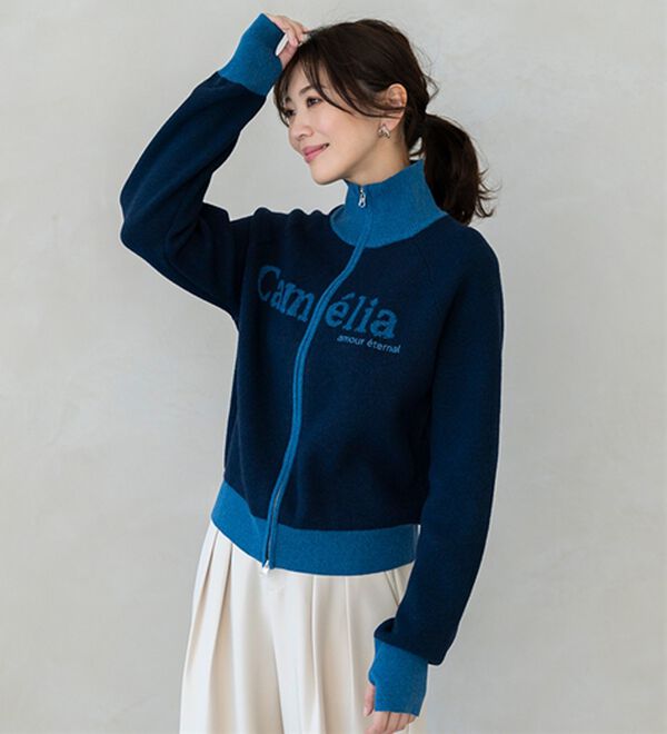 BELLUNA（ベルーナ）の「ジッパーロゴニットパーカー（その他ジャケット）」｜詳細画像