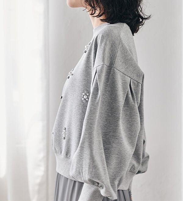 RANAN（ラナン）の「ビジュー使いボリューム袖プルオーバー（カットソー）」｜詳細画像