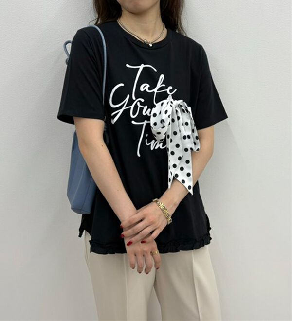 BELLUNA（ベルーナ）の「リボンモチーフ裾フリルプルオーバー（Tシャツ）」｜詳細画像