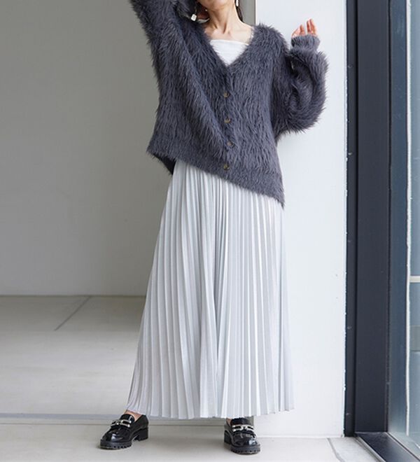 RANAN（ラナン）の「ロングフェザーシャギーオーバーカーデ（ニットカーディガン）」｜詳細画像