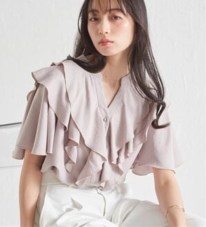 RANAN（ラナン）の「ラッフルフリルブラウス（ブラウス）」｜ベージュ