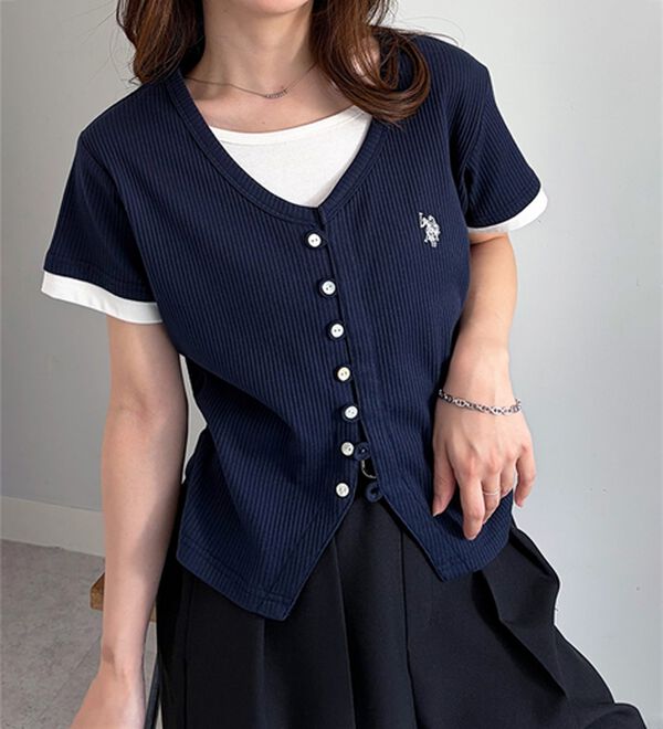 RANAN（ラナン）の「＜U.S.POLO ASSN.＞バイカラーレイヤード風カットソーTシャツ（カットソー）」｜詳細画像