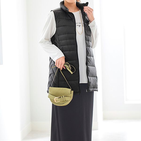 BELLUNA（ベルーナ）の「洗える！軽量ダウンロングベスト（ポーチ付）（ベスト）」｜詳細画像