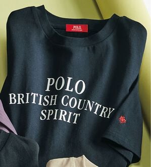 ルフラン（ルフラン）の「【ＰＯＬＯ　ＢＣＳ】刺しゅうプリント綿１００％Ｔシャツ（カットソー）」｜ネイビー