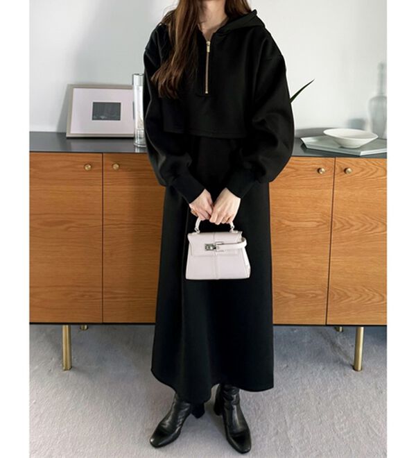 セットアップ風ハーフジップワンピース - ベルーナ【公式】