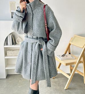 GeeRA（ジーラ）の「リングウールライクスタンドカラーコート（ハーフコート）」｜詳細画像