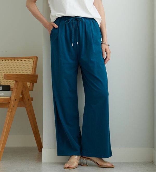 BELLUNA（ベルーナ）の「着心地楽々！綿１００％イージーパンツ（ワイドパンツ・ガウチョ）」｜詳細画像