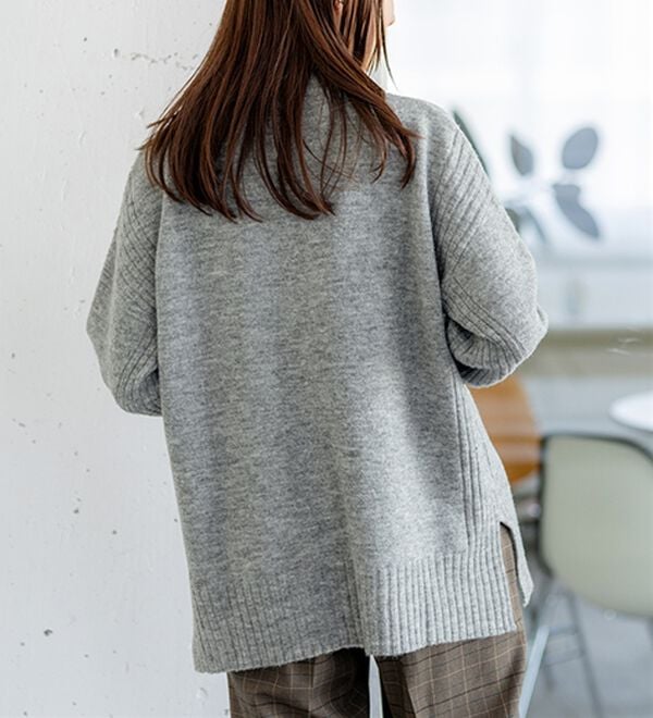 BELLUNA（ベルーナ）の「【快適Ｌａｂ．】洗える＆チクチクしにくい！ウール調ニットプルオーバー（ニット・セーター）」｜詳細画像