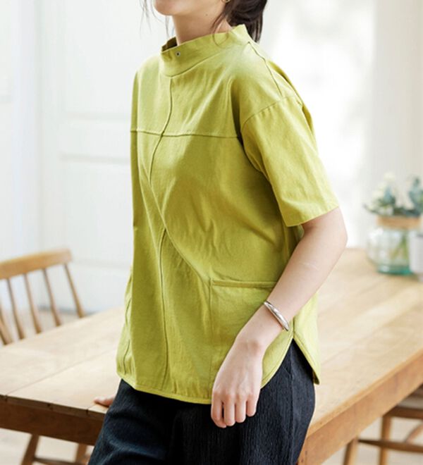 BELLUNA（ベルーナ）の「抗菌防臭綿１００％切替デザインプルオーバー（カットソー）」｜詳細画像