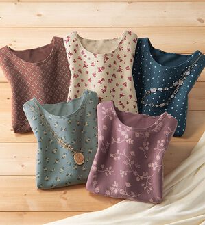 LAVIENNE（ラヴィエンヌ）の「【５色組】毎日お洒落♪綿１００％小花柄インナー（肌着・インナーウェア）」｜詳細画像