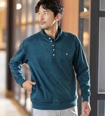 「＜アーノルド　パーマー＞スエード調ダブル衿トレーナー（メンズトレーナー）」