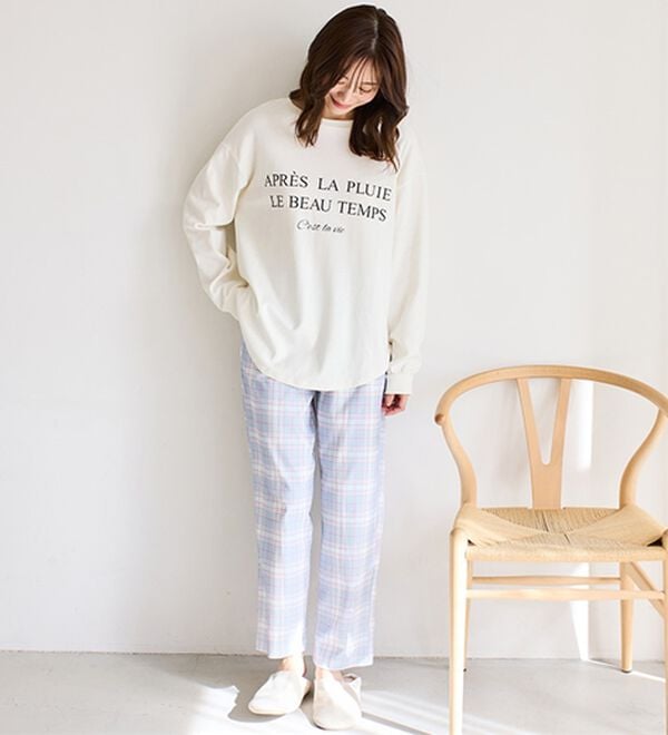 綿100%★ ELLE エル　スムースパジャマ　ルームウェア　L エディターこだわりの“おこもりウェア”は？ 年末年始のおうち時間を