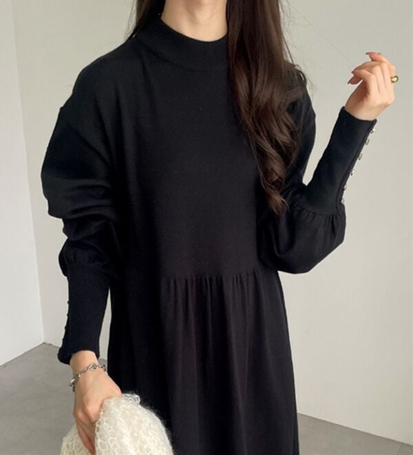 GeeRA（ジーラ）の「フィット＆フレアーニットワンピース（ニットワンピース）」｜詳細画像