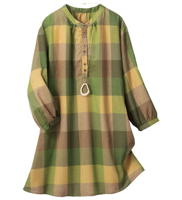 ルフラン（ルフラン）の「【３色組】さらり快適。ビッグチェック柄ブラウス（ブラウス）」｜詳細画像