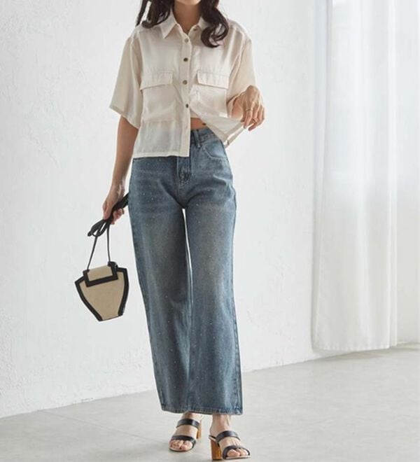 RANAN（ラナン）の「ダブルポケットショートシャツ（シャツ）」｜詳細画像