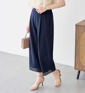 alotta（アロッタ）の「【４つの機能付】ひんやり裾レース楽ちんストレートパンツ（ワイドパンツ・ガウチョ）」｜詳細画像