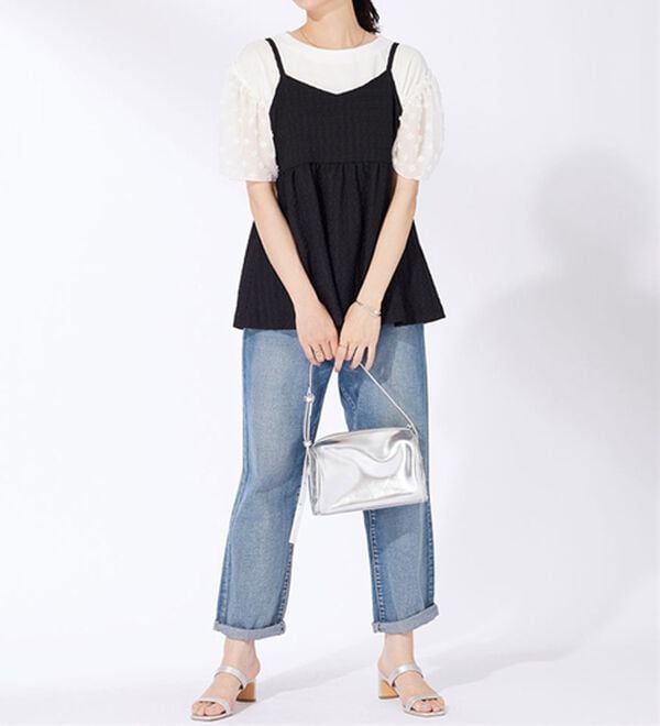 BELLUNA（ベルーナ）の「ジャカード素材バックリボンビスチェ（タンクトップ・キャミソール）」｜詳細画像