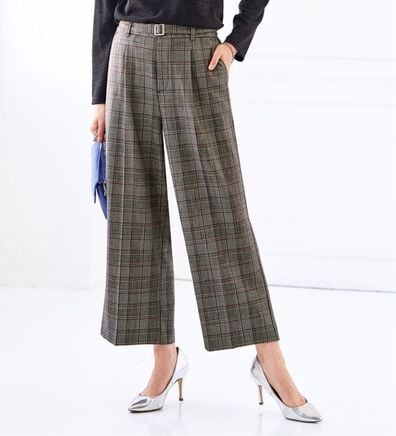 BELLUNA（ベルーナ）の「ストレッチ素材ベルト付ワイドパンツ（ワイドパンツ・ガウチョ）」