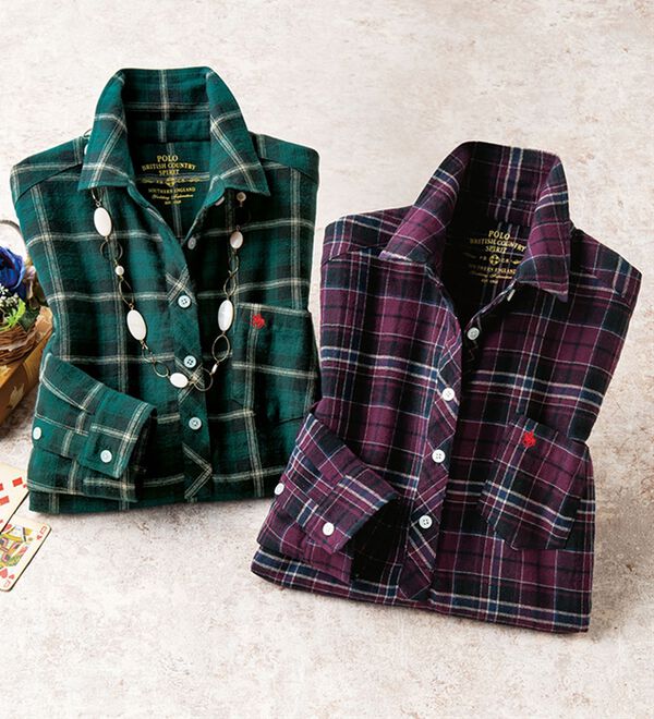 ルフラン（ルフラン）の「【２色組】【ＰＯＬＯ　ＢＣＳ】柔らかネル素材ブラウス（ブラウス）」｜詳細画像