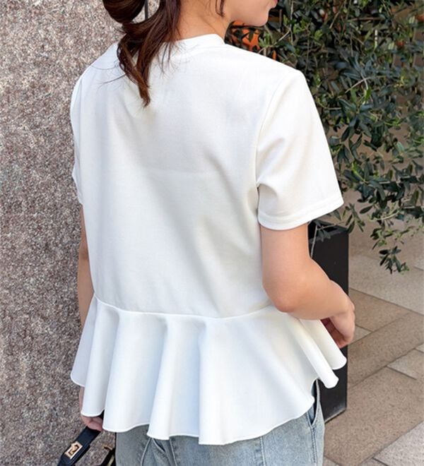 RANAN（ラナン）の「【ひんやり・ＵＶ】異素材切替ペプラムプルオーバー（カットソー）」｜詳細画像