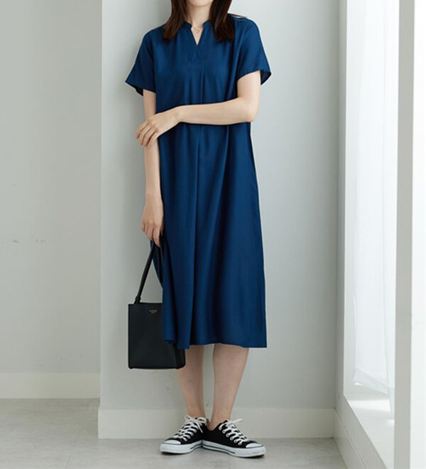 BELLUNA（ベルーナ）の「レーヨン素材スキッパーデザインワンピース（その他ワンピース）」｜詳細画像