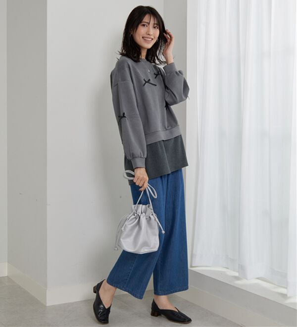 BELLUNA（ベルーナ）の「スエード調リボンモチーフチュニック（チュニック）」｜詳細画像