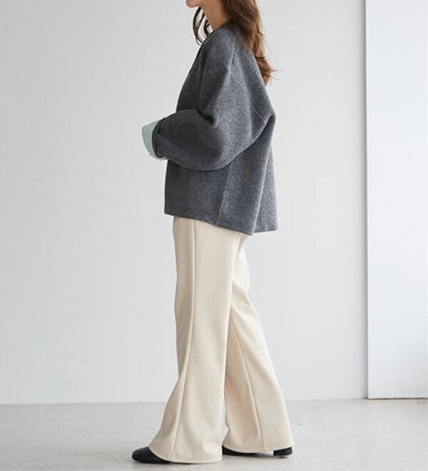 RANAN（ラナン）の「あったか裏ベロアニットコールフレアパンツ（フルレングスパンツ）」｜詳細画像