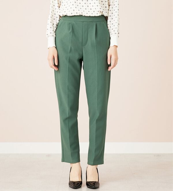 BELLUNA（ベルーナ）の「裏起毛ジョーゼット素材テーパードパンツ（テーパードパンツ）」｜詳細画像