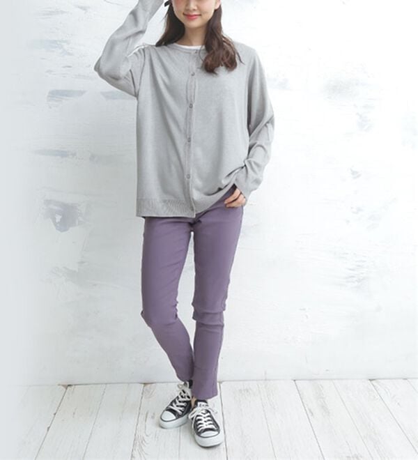 A HAPPY MARILYN（アハッピーマリリン）の「【Ｍ～８Ｌ】【選べる丈】のび～る ストレッチ ツイル 魔法の 美脚レギンスパンツ（スリム・スキニーパンツ）」｜詳細画像