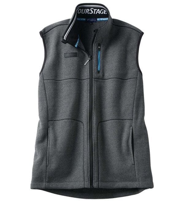 「＜ツアーステージ＞バーズアイ裏起毛ベスト（メンズベスト）」｜グレー